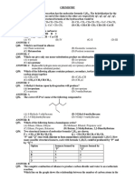 Entry Test Chemistry Answer Key