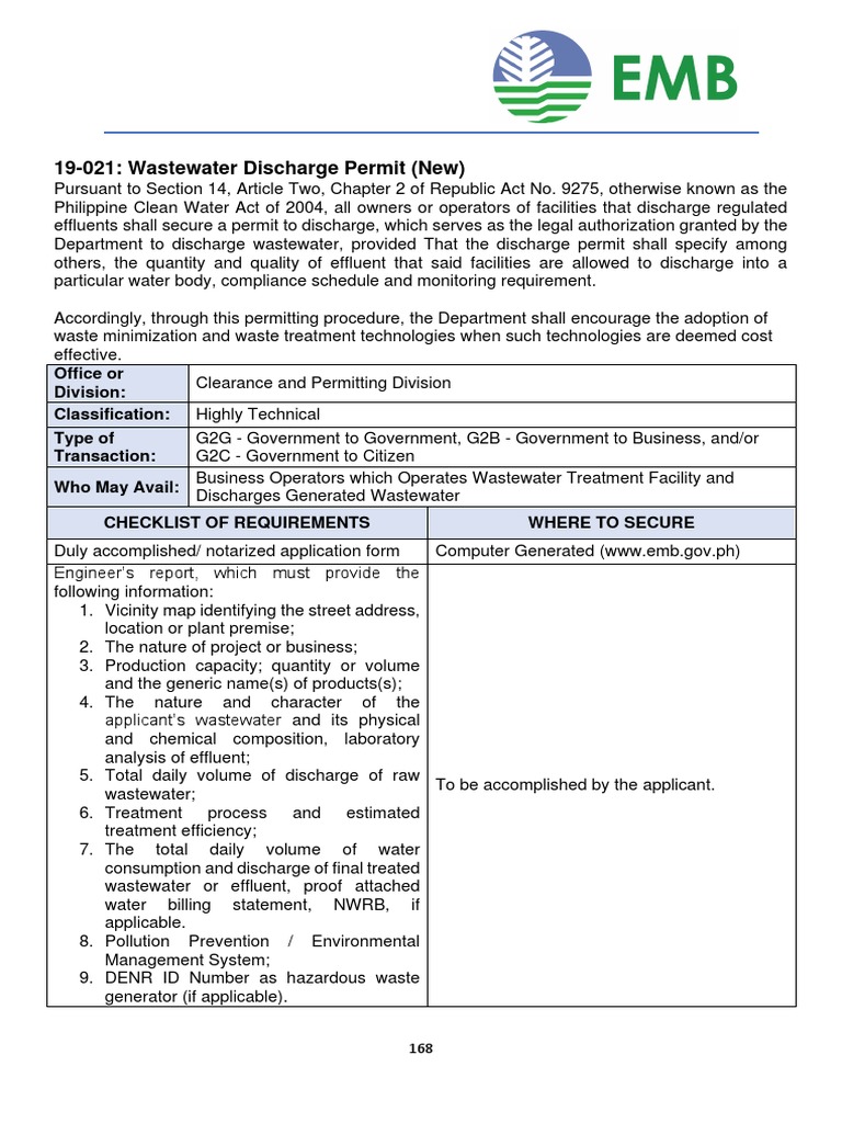 Wastewaster Discharge Permit New PDF