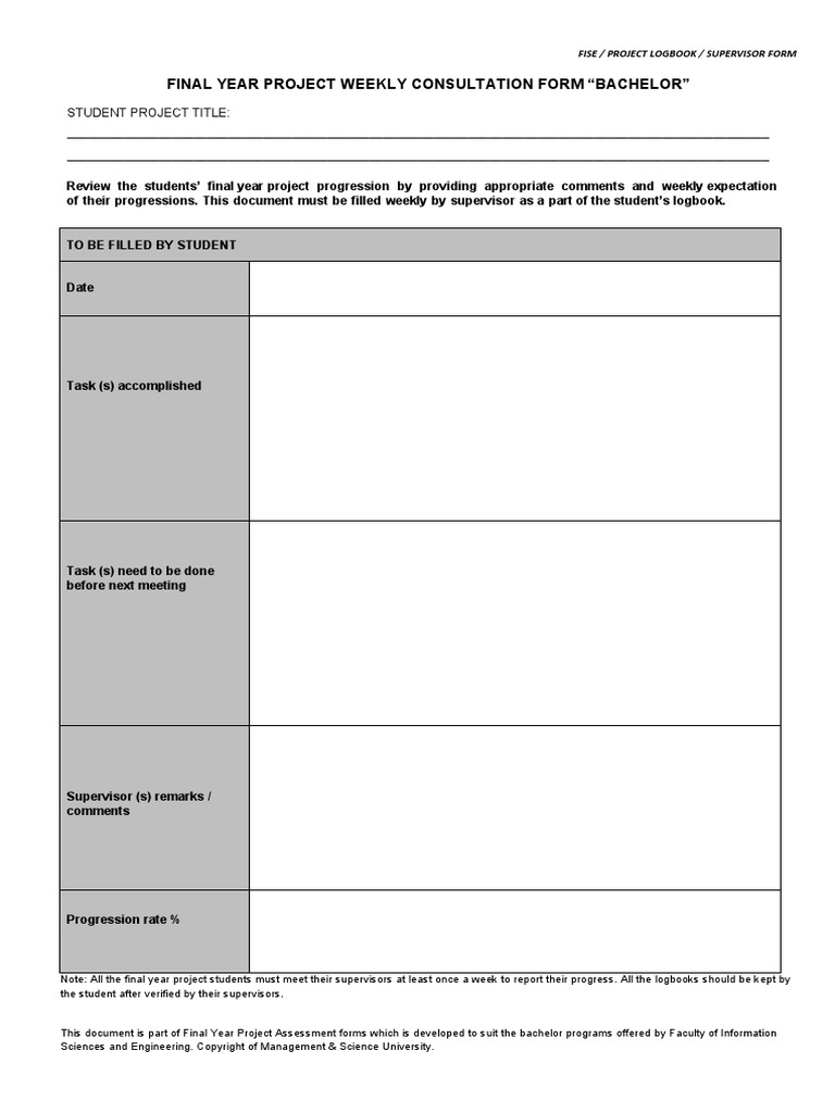 02 - Weekly Consultation Form | PDF | Career & Growth | Business