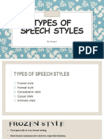 Oral Comm Speech Styles