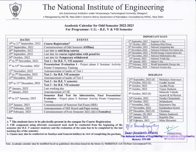 Academic Calendar PDF