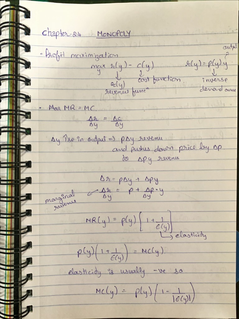 Intermediate microeconomics hal varian chapter 24 monopoly notes pdf