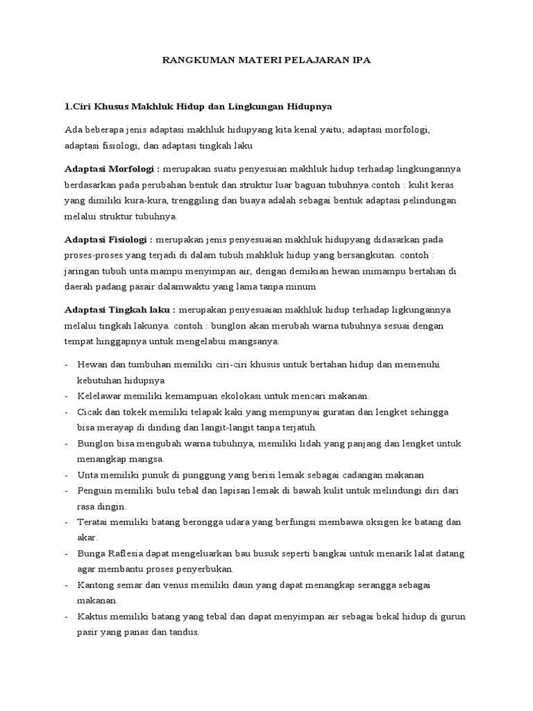 Ciri Khusus dan Perkembangbiakan Makhluk Hidup | PDF