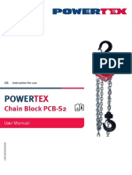 GB Instruction Manual for POWERTEX Chain Block PCB-S2 0.25-10 Ton