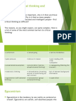 Barriers To Critical Thinking