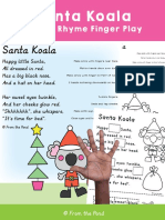 Santa Koala: Action Rhyme Finger Play