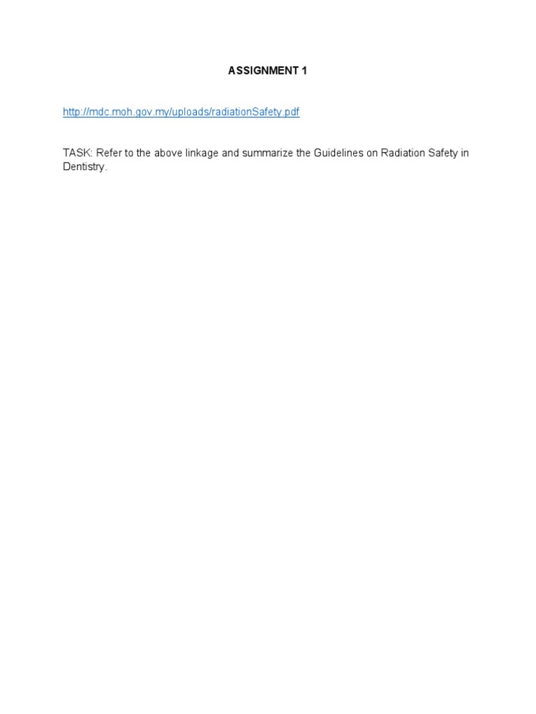 Assignment Dental Radiography (1) PDF
