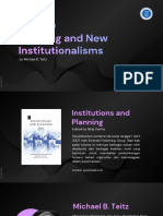 Teori Perencanaan dan New Institutionalism