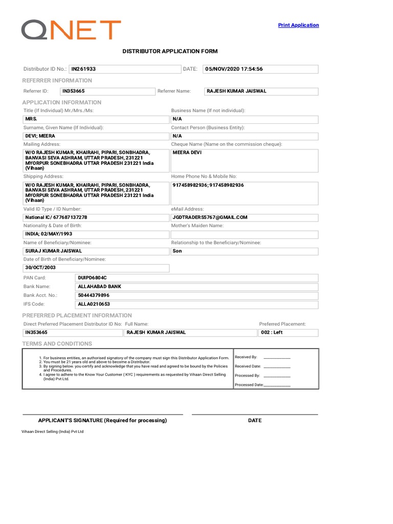 Distributor Application Form PDF Value Added Tax Taxes