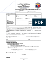 DepEd Philippines Student Club Charter Form