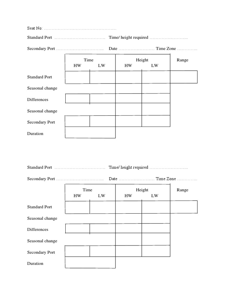 8 Tidal Form | PDF
