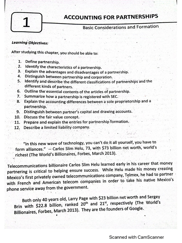 Partnership 1 Notes Pdf
