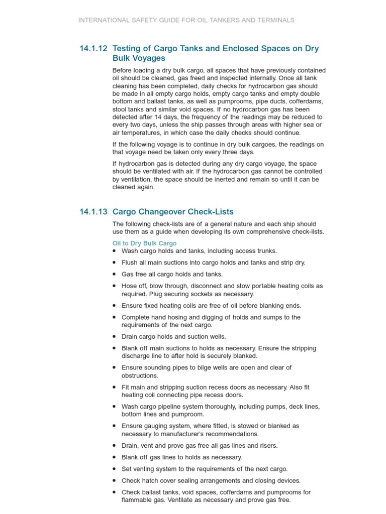 Cargo Change Over Checklist | PDF | Oil Tanker | Hvac