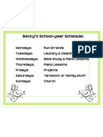 Becky's School Year Schedule