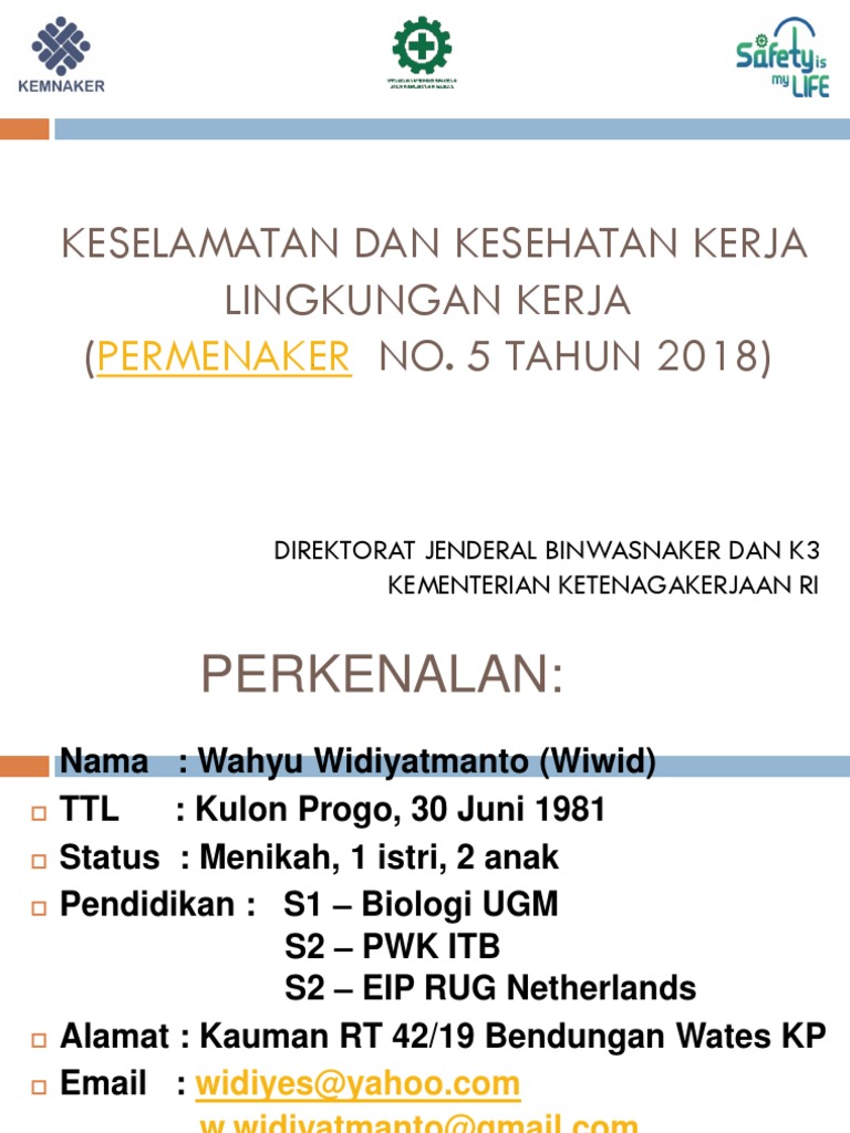 Permenaker 05 Tahun 2018 K3 Lingker | PDF