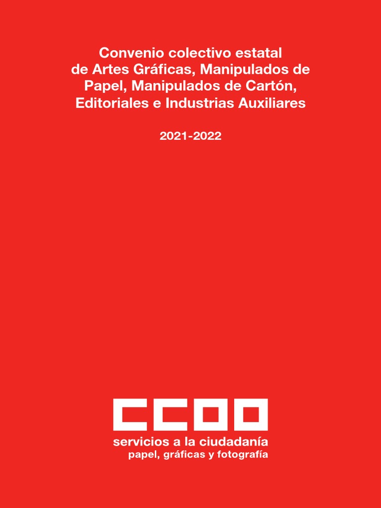 Convenio Artes Gráficas Ccoo PDF Impresión Salario