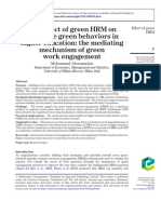 The e Ffect of Green HRM On Employee Green Behaviors in Higher Education: The Mediating Mechanism of Green Work Engagement