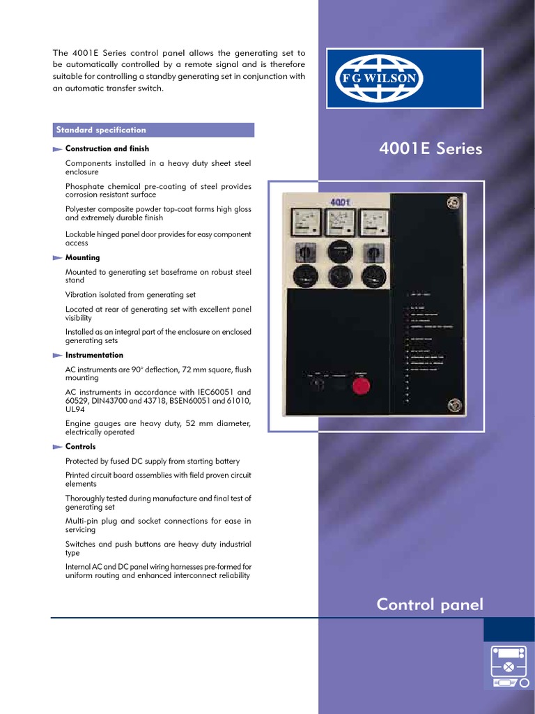 4001e Control Panel (GB) | PDF | Switch | Alternating Current
