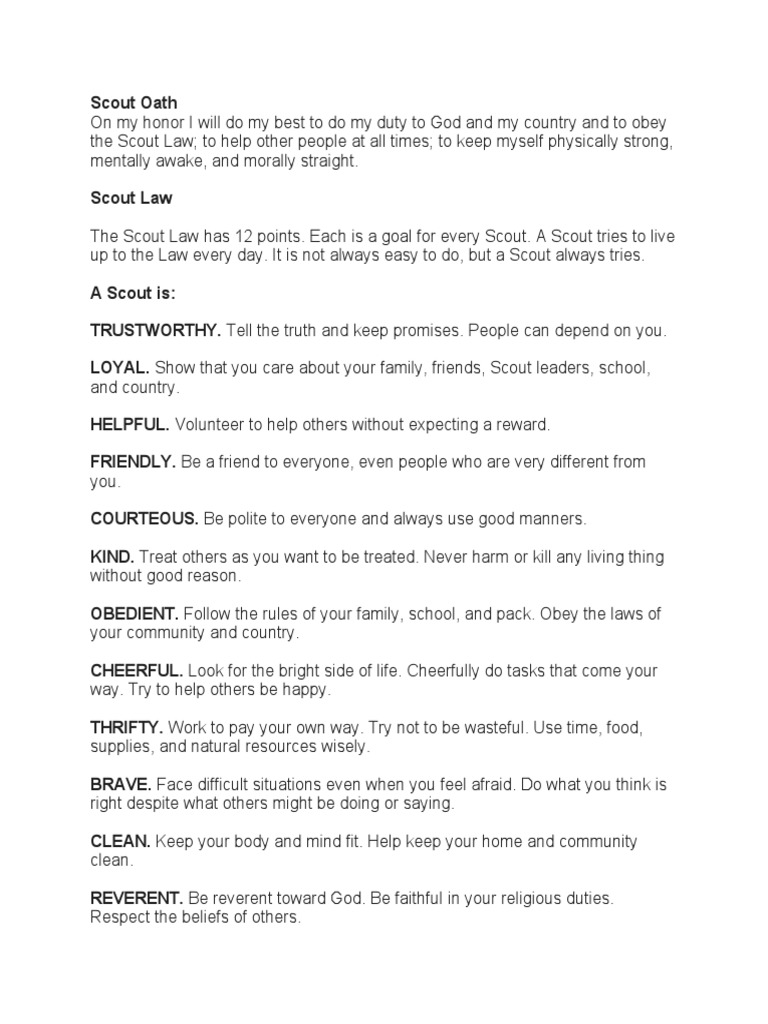 Scout Oath and Law | PDF
