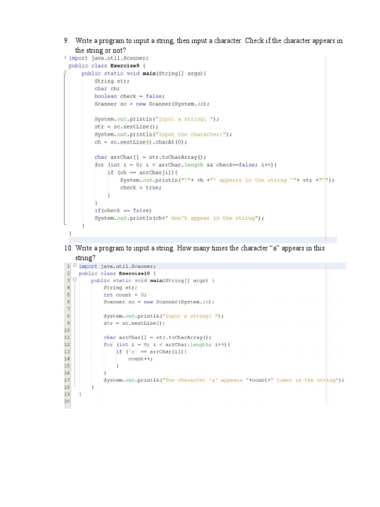 Write A Program To Input A String, Then Input A Character. Check If The ...