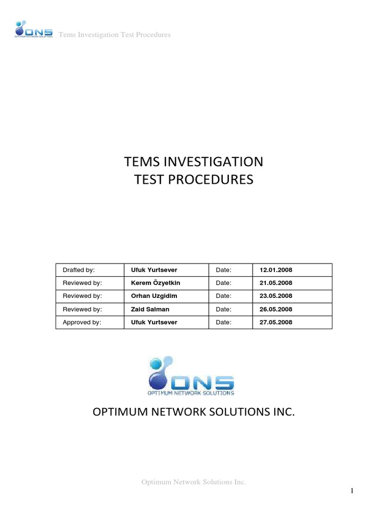 Tems investigation test procedures optim pdf file transfer protocol