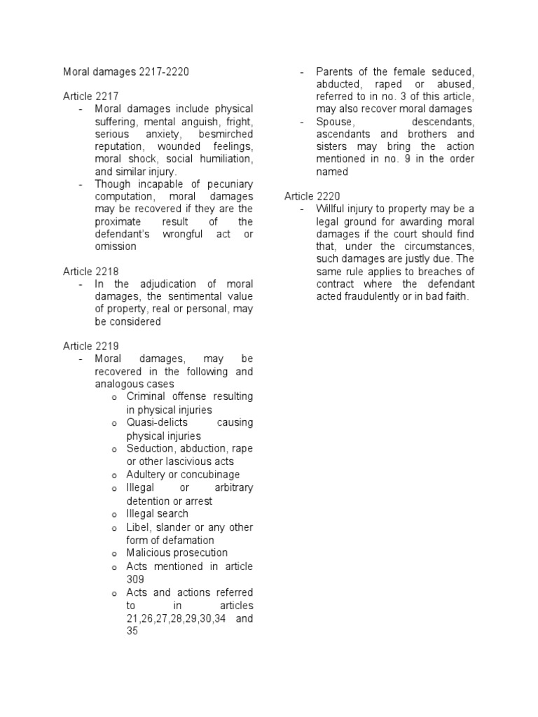Moral Damages PDF