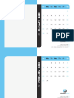 Desk Calendar 2022 Sunday Blue