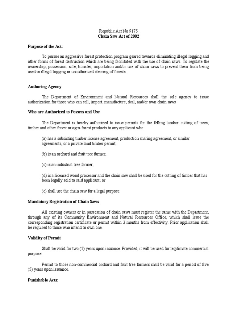 Chainsaw Act PDF Overview Of Gun Laws By Nation Justice