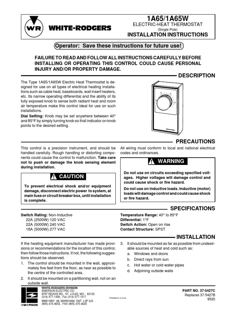 White rodgers 1a65 641 install instructions pdf electric