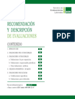 Recomendación y Descripción de Evaluaciones