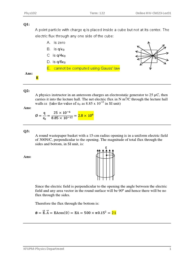 Electric Flux and Charge in Physics | PDF | Teaching Methods ...
