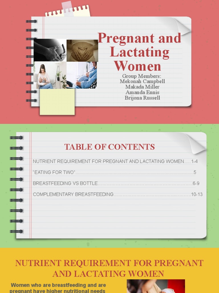 Nutrition for Pregnant & Lactating Women | PDF | Breastfeeding | Breast ...