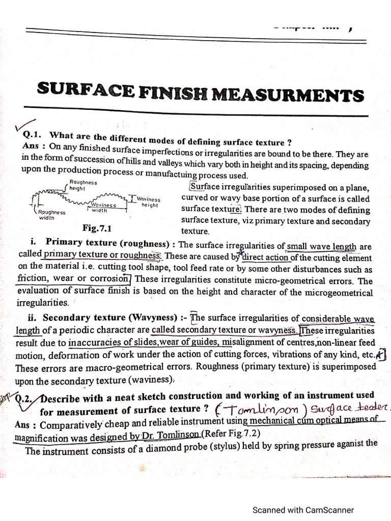 Surface Finish Measurement PDF