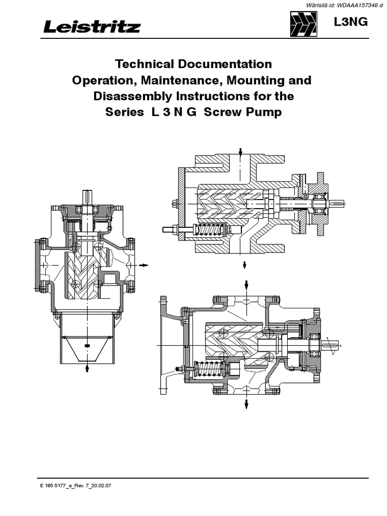 L3NG Screw Pump Operation Manual | PDF | Pump | Valve