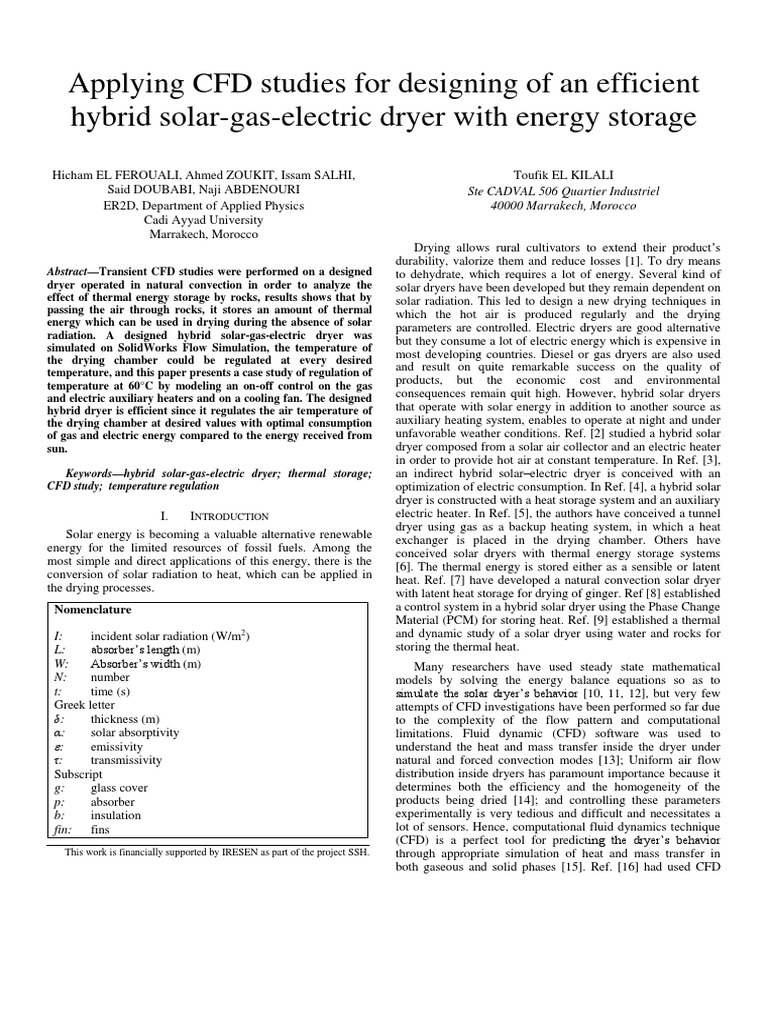 Applying CFD Studies For Designing of An Efficient Hybrid SolarGas
