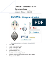 Pinagem - Pinout - Transistor - NPN - 2N3055 - Características