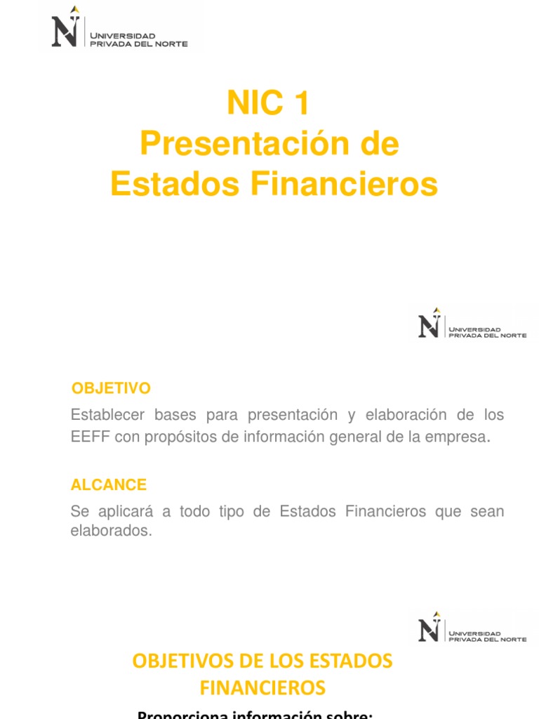 NIC 1 Presentación de Estados Financieros | PDF | Estado financiero ...