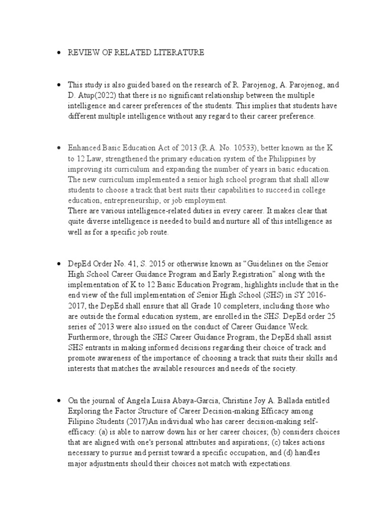 Review of Related Literature-Ian | PDF | Curriculum | Cognition