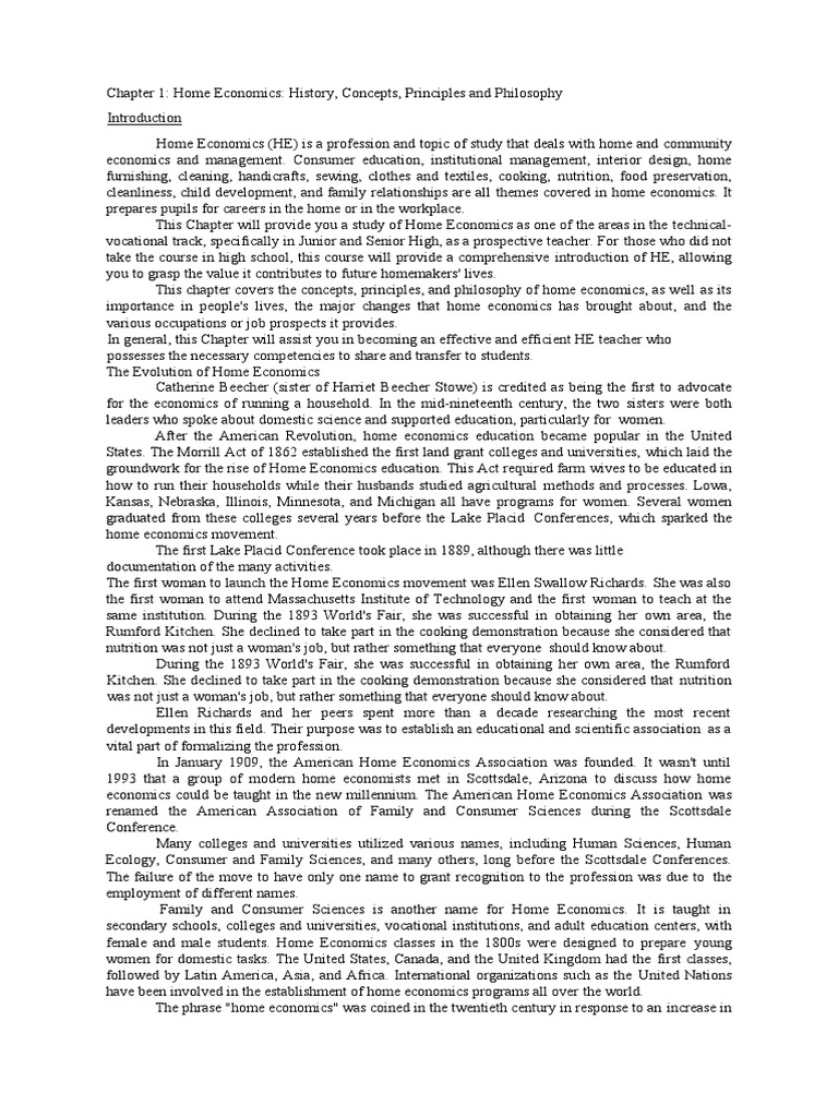 Chapter 1 Economics Pdf Home Economics Cost Of Living