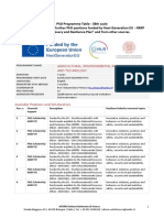 Agricultural PhD Program - Next Generation EU Funding