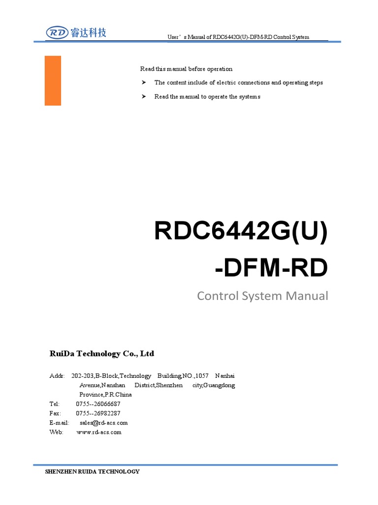 User's Manual of RDC6442G (U) - DFM-RD Control System V1.3 | PDF | Usb ...