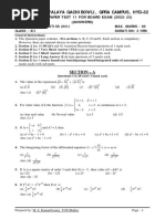 Maths Class Xii Sample Paper Test 11 For Board Exam 2023 Answers