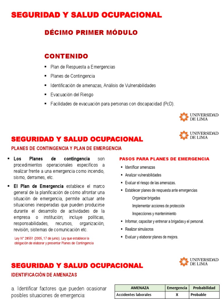 Planes de Emergencia y Contingencia | PDF | Seguridad y salud ...