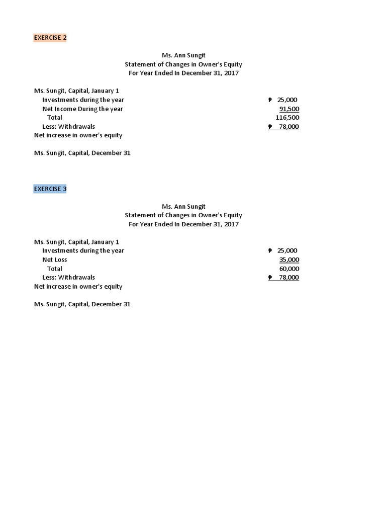 Accounting Exaercise Pdf