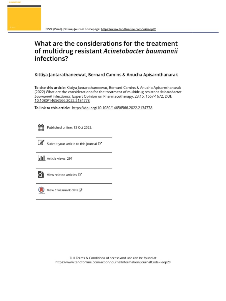 What Are The Considerations For The Treatment of Multidrug Resistant