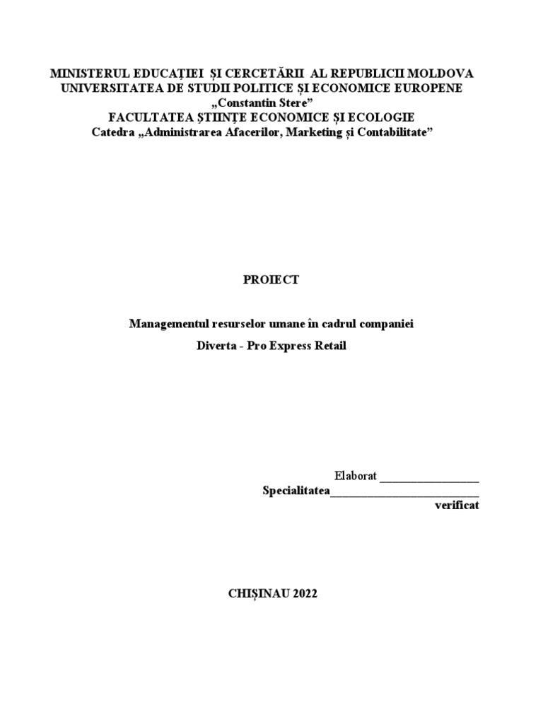 Model Proiect MRU - MA | PDF