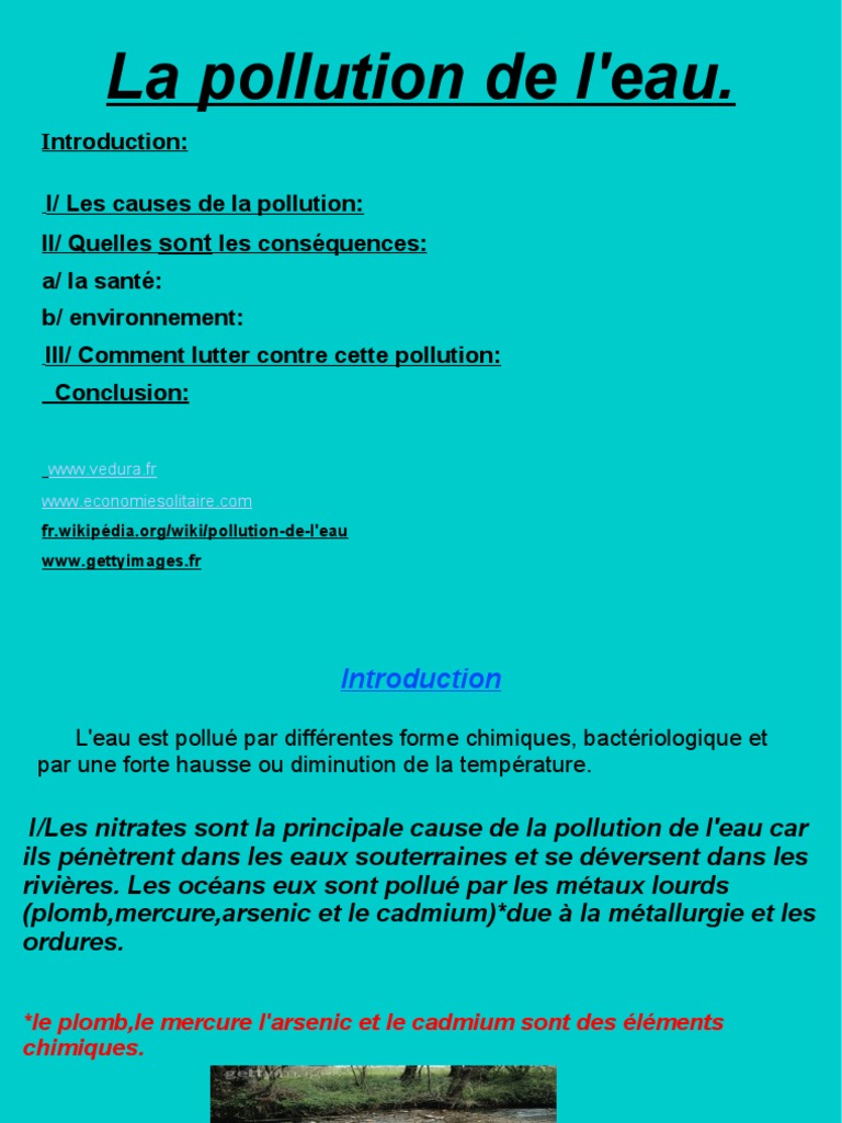 Causes et conséquences de la pollution de l'eau | PDF