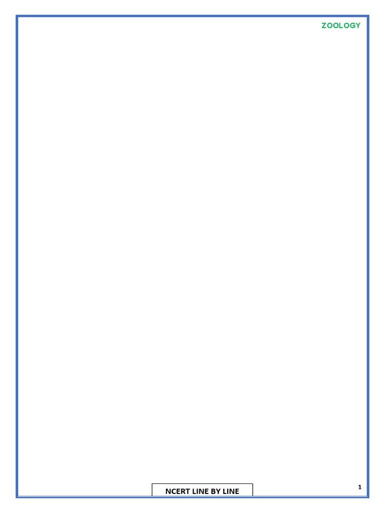 NCERT Line by Line Zoology Guide | PDF | Anatomy | Zoology