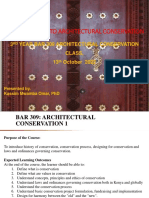 Introduction To Architectural Conservation - 2022