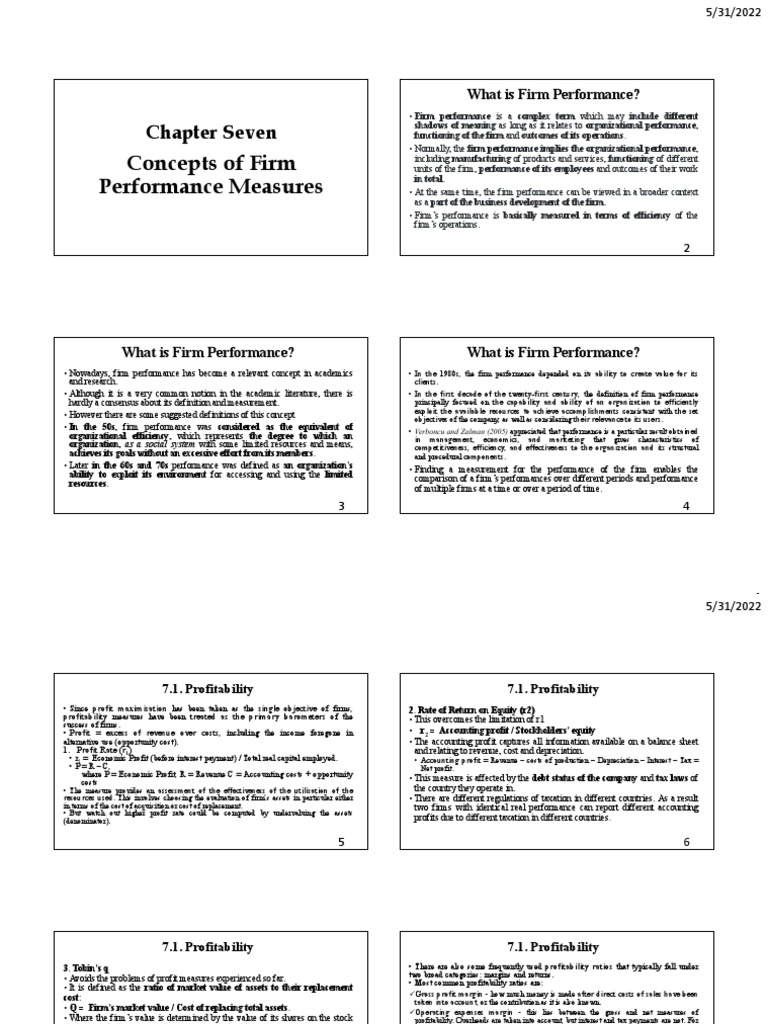 Firm Performance and Profitability Metrics | PDF | Factors Of ...